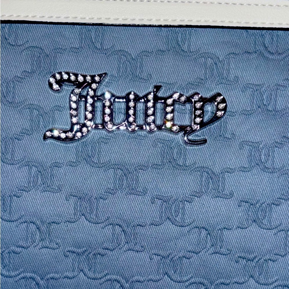 💎RARE💎Juicy Couture Duffle Bag NWT – Blue Monogram & Rhinestone Logo - Picture 9 of 10